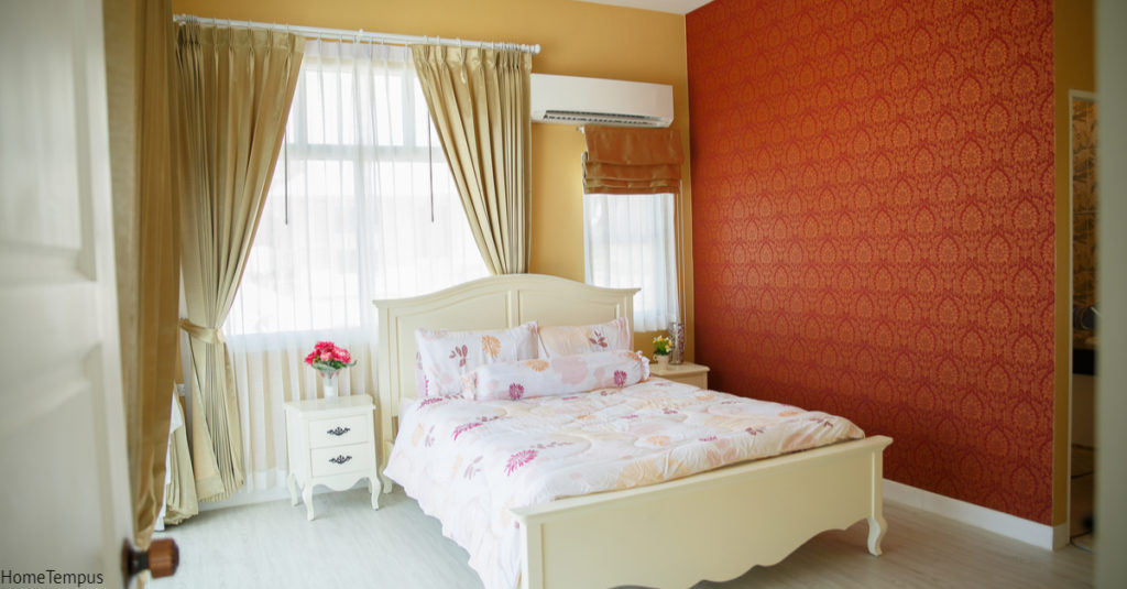 Orange and Cream Combination WallsFor Bedroom
